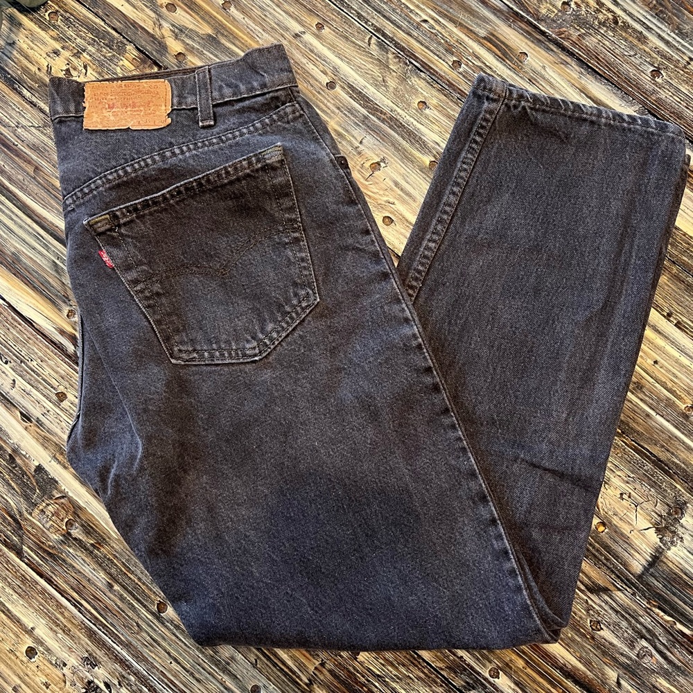 Levi's Black High-Rise Denim Straight Leg Jeans